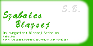 szabolcs blazsej business card